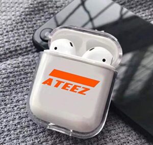 kpop ateez album san jonho protective transparent heandphone case compatible with airpods merch