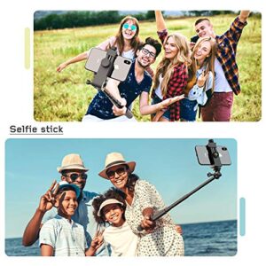 Universal Phone Tripod Mount Adapter with Ｗireless Camera Remote, Cell Phone Holder with Adjustable Clamp for Selfie Stick Monopod Compatible with iPhone, Samsung and so on, Wrist Strap Included