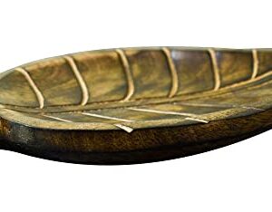 Ajuny Decorative Wooden Tray Platter for Serving Snacks Fruits Hand Carving Home Gifts