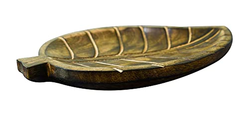 Ajuny Decorative Wooden Tray Platter for Serving Snacks Fruits Hand Carving Home Gifts