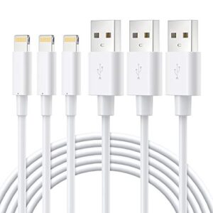 novtech mfi certified iphone charger cable 3pack 3ft usb to lightning cable 2.4a fast charging cord wire for iphone 14 plus 13 12 11 pro max xr xs x 8 7 6 6s 5 5s se ipad air pro mini - white