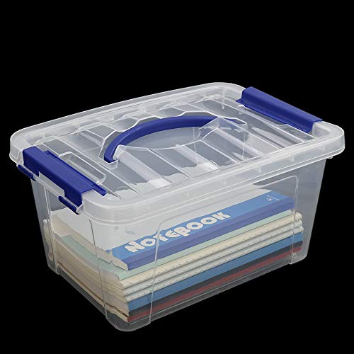 Jekiyo Clear Plastic Storage Bin, 6 Quart Latching Box Tote with Lid, Set of 2