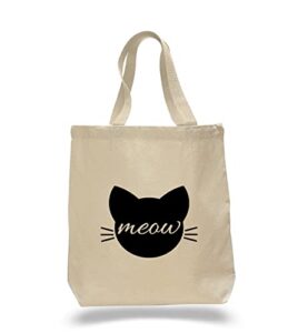 georgiabags cat design canvas tote bags, carrying book bags shopping grocery