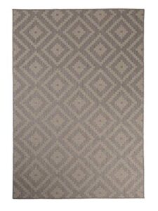 furnish my place outdoor collection accent diamond rug - 5 ft. 3 in. x 7 ft. 6 in. dove, moroccan water proof rug for bedrooms, gardens, patio
