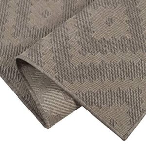 Furnish my Place Outdoor Collection Accent Diamond Rug - 5 ft. 3 in. x 7 ft. 6 in. Dove, Moroccan Water Proof Rug for Bedrooms, Gardens, Patio
