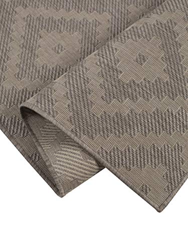 Furnish my Place Outdoor Collection Accent Diamond Rug - 5 ft. 3 in. x 7 ft. 6 in. Dove, Moroccan Water Proof Rug for Bedrooms, Gardens, Patio