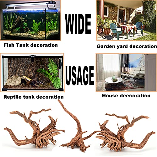 Tfwadmx Aquarium Driftwood, Spider Wood Sinkable Driftwood for Fish Tank Decorations Natural Branches for Reptile