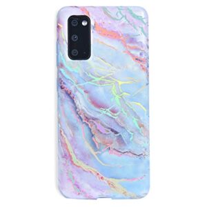 velvet caviar compatible with samsung galaxy s20+ plus case marble - cute protective phone cases for women, girls (holographic pink blue)