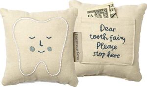 blue tooth fairy please stop here decorative cotton throw pillow with pocket 5 inch x 5 inch
