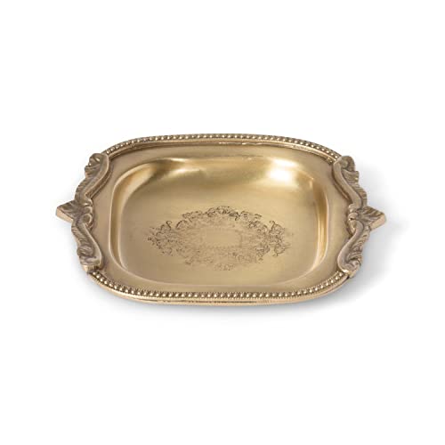 Park Hill Collection Antique Brass Serving Tray, Gold (Coin)