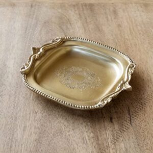 Park Hill Collection Antique Brass Serving Tray, Gold (Coin)