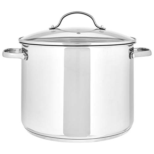 Amazon Basics Stainless Steel Stock Pot with Lid, 8-Quart, Silver