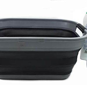 SAMMART 17.5L (4.6 Gallon) Small Collapsible/Foldable/Pop Up/Portable Washing Tub, Water Capacity 13.5L (1, Grey/Black)