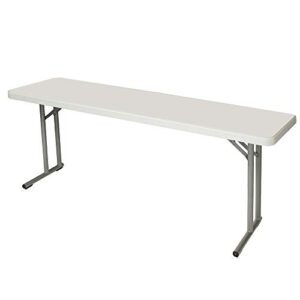oef furnishings 6 foot heavy duty seminar folding table, 18" x 72", light grey