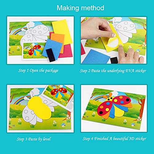 Ahua 3D EVA Foam Stickers for Toddlers 20PCS DIY Cartoon Animal Painting Stickers Preschool Art Class Drawing Sticker Puzzle Art Craft Kit for Kids Boys Girls Age 3,4,5