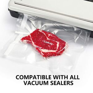 CeKay Vacuum Sealer Rolls Food Storage Saver Commercial Grade Bag, Create Your Own Size Bag(2-Pack) (11"x16')