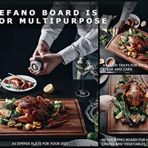 Befano Large Black Walnut Cutting Board for Kitchen, Reversible with Juice Groove, Charcuterie, Cheese Board, Serving Tray, Chopping Board for Meat, Bread(Gift Box Included)18x12 Inches