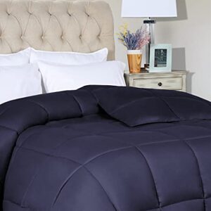 SUPERIOR Down Alternative All Season Comforter - Medium Fill Weight, Perfect for Winter and Summer - Bedding for Bed, Delicate and Soft Quilt, Bedding Duvet Inserts & Bed Sets, Twin/Twin XL, Navy Blue