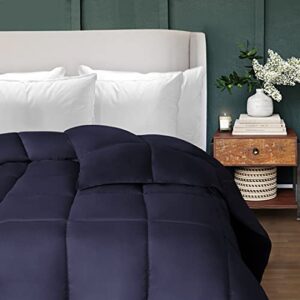 SUPERIOR Down Alternative All Season Comforter - Medium Fill Weight, Perfect for Winter and Summer - Bedding for Bed, Delicate and Soft Quilt, Bedding Duvet Inserts & Bed Sets, Twin/Twin XL, Navy Blue