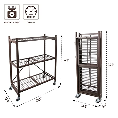 Olympia Tools 3 Shelf Foldable Wire Rack, Metal Organizer