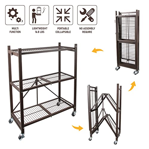 Olympia Tools 3 Shelf Foldable Wire Rack, Metal Organizer