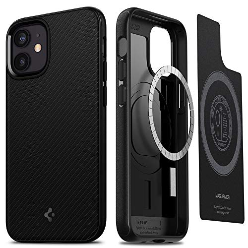 Spigen Mag Armor (MagFit) Compatible with MagSafe Designed for iPhone 12 Mini Case (2020) - Matte Black