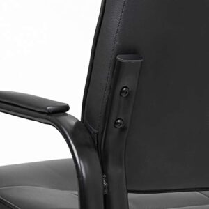 ZenStyle Office Leather Guest Chairs, Office Reception Chairs Executive Side Chair with Bonded Leather and Black Metal Frame for Waiting Room, Conference