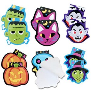 JOYIN 48 Pcs Halloween Spooky Characters Mini Notepad Set in 6 Designs, Halloween Note Pads Trick or Treat Gifts Set for Kids Halloween Party Favors Classroom Favors Halloween Goodie Bag Fillers