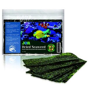 jor seaweed fish super snack, loved by tangs, angels, bettas, plecos, hermit crabs, and snails, dense in vitamins, beneficial food treat supplement, 1 oz.