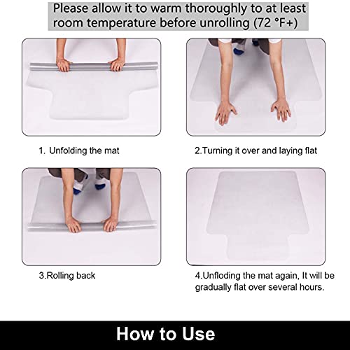 AiBOB Chair Mat for Low Pile Carpet Floors, Flat Without Curling, 40 X 51 in, Office Carpeted Floor Mats for Computer Chairs Desk