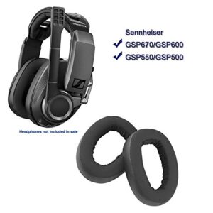 Premium Hybrid GSP 670 GSP 600 etc Ear Pads Cushions Compatible with Sennheiser GSP 670 Sennheiser GSP 600 GSP 550 and GSP 500 Headphones. Premium Protein Leather | Alcantara | High-Density Foam