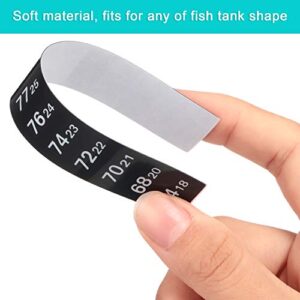 20 Pieces Digital Temperature Sticker Adhesive Thermometer Strip Aquarium Thermometer Sticker Temperature Thermometer Strips in Degree Fahrenheit and Celsius Display for Fish Tank and Aquarium