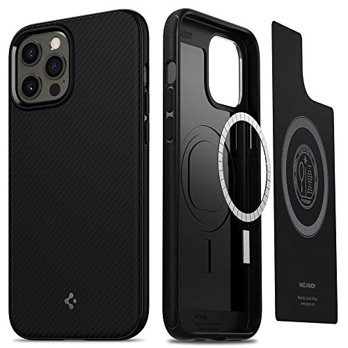 Spigen Mag Armor (MagFit) Compatible with MagSafe Designed for iPhone 12 Pro Max Case (2020) - Matte Black