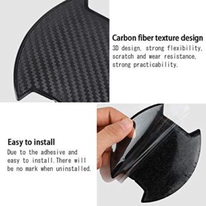 LECART 4PCS Premium Car Door Cup Scratch Protector TPU Carbon Fiber Like 3D Stickers Universal Auto Door Cup Scratch Protection Cover Guard Film for BENZ AUDI JEEP BMW LEXUS FORD BUICK SUV Truck Black