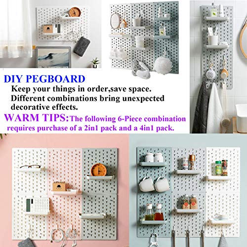 AncBace Wall Shelf Floating Shelves Wall Mount Shelf Pegboard Hooks Organizer Storage Racks Decorative DIY for Living Room Kitchen Bathroom Office Entryway Plastic Convenient (1, Blue)