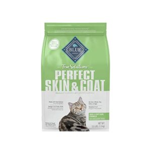blue buffalo true solutions perfect skin & coat natural adult dry cat food, salmon 3.5-lb