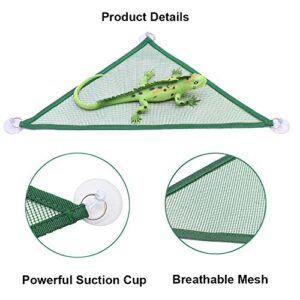 ADOGGYGO Bearded Dragon Lizard Hammock Reptile Hammock Lounger Ladder Bearded Dragon Hammock Accessories for Bearded Dragons Geckos Lizards Reptile (Green)