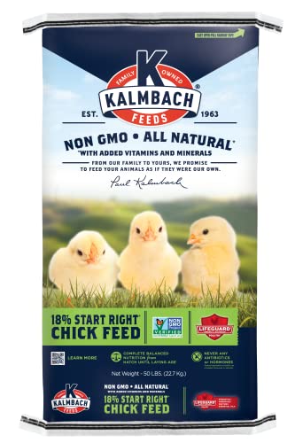 Kalmbach Feeds 18% Non-GMO Start Right Crumble Feed for Chicks, 50 lb Bag