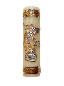 archangel michael handmade candle protection angel cirio vela de san miguel arcángel