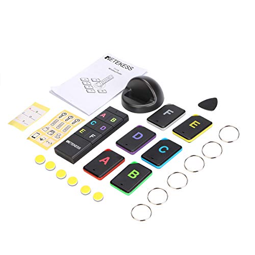 Retekess TH104 Key Finder,Wireless Item Locator,85 dB Beeping Sound,Support Remote Control,131ft Working Range,6 Receivers for Pet,Wallet,Key Tracking