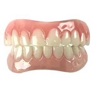 Instant Smile Comfort Fit Flex Teeth - Upper and Lower Matching Set, Natural Shade! Fix Your Smile at Home Within Minutes!