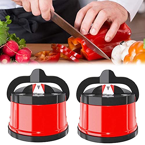 2PCS Knife Sharpeners, Mini Pocket Knife Sharpener Suction Cup Sharpening Stone for Most Blade Types Kitchen Camping