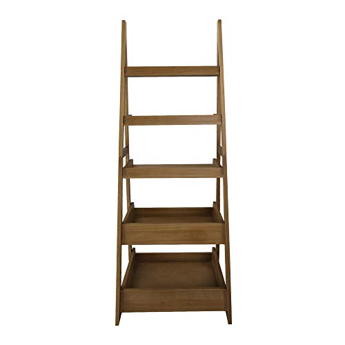 Cascade 5-Shelf Ladder Bookcase - Alpine Gray (318-827)