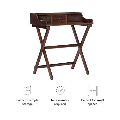 Linon Mable Folding Desk, Walnut