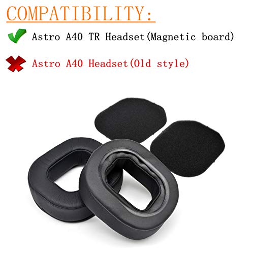 1 Pair Replacement Ear Pads Cushions Compatible with Astro A40 TR Headphones Earmuffs (Leather)(DIY)