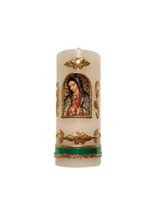 small our lady of guadalupe made in mexico candle cirio de la virgen de guadalupe rezo oración