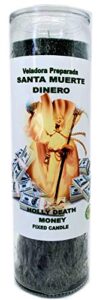 indio products holy death money drawing candle (santa muerte dinero)-spiritual magick spell esoteric palm wax candle