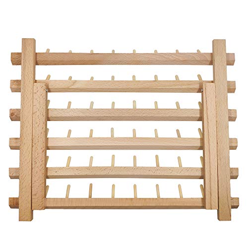SAND MINE Wooden Thread Rack Sewing and Embroidery Thread Holder, 60 Spools, 2 Pack