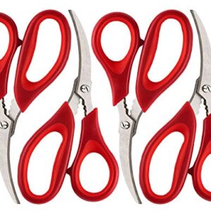 Kitchen Seafood Scissors for Crab Legs, 4 Pack Crab Leg Scissors Lobster Shell Cracker, Lobster Shrimp Crayfish Crawfish Scissors Fish Scissors, Seafood Crab Legs Crackers and Tools