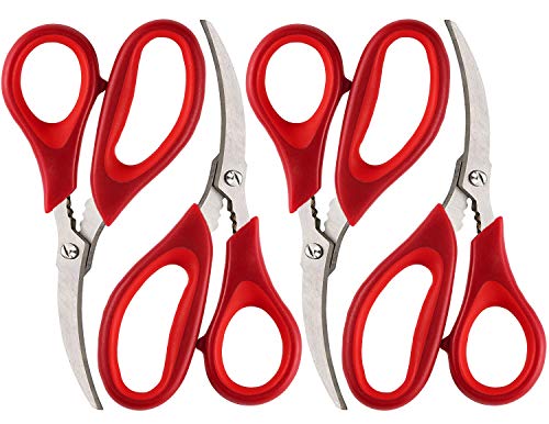 Kitchen Seafood Scissors for Crab Legs, 4 Pack Crab Leg Scissors Lobster Shell Cracker, Lobster Shrimp Crayfish Crawfish Scissors Fish Scissors, Seafood Crab Legs Crackers and Tools